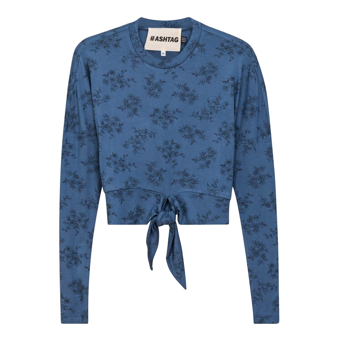 Cherry Floral Printed Tie Tee Chambray Floral