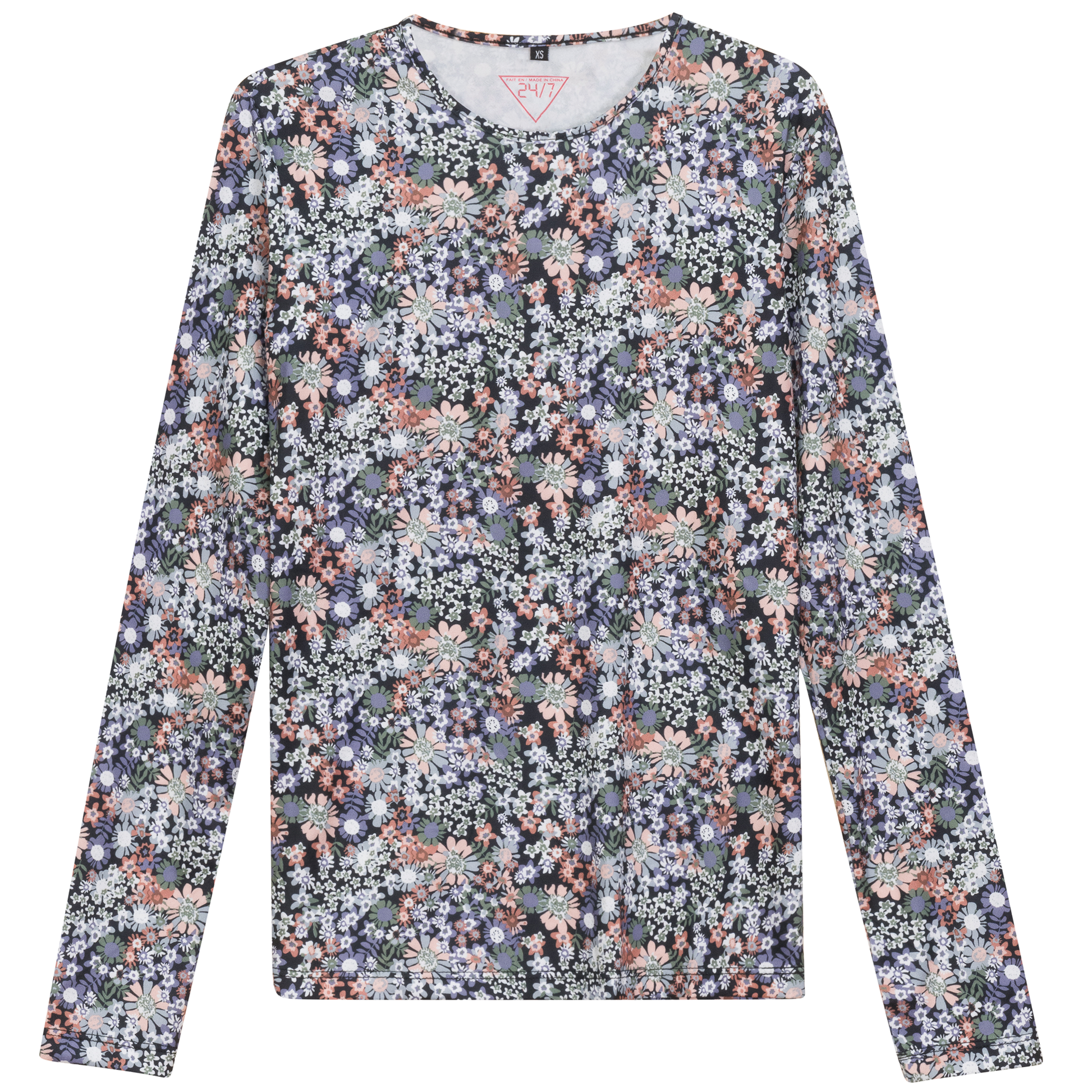 Printed Long Sleeve Tee Black