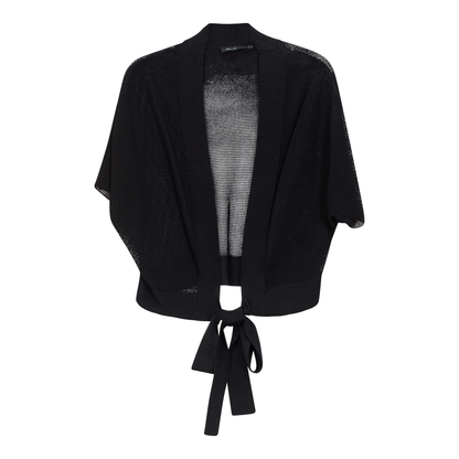 Crochet Tie Bolero Black