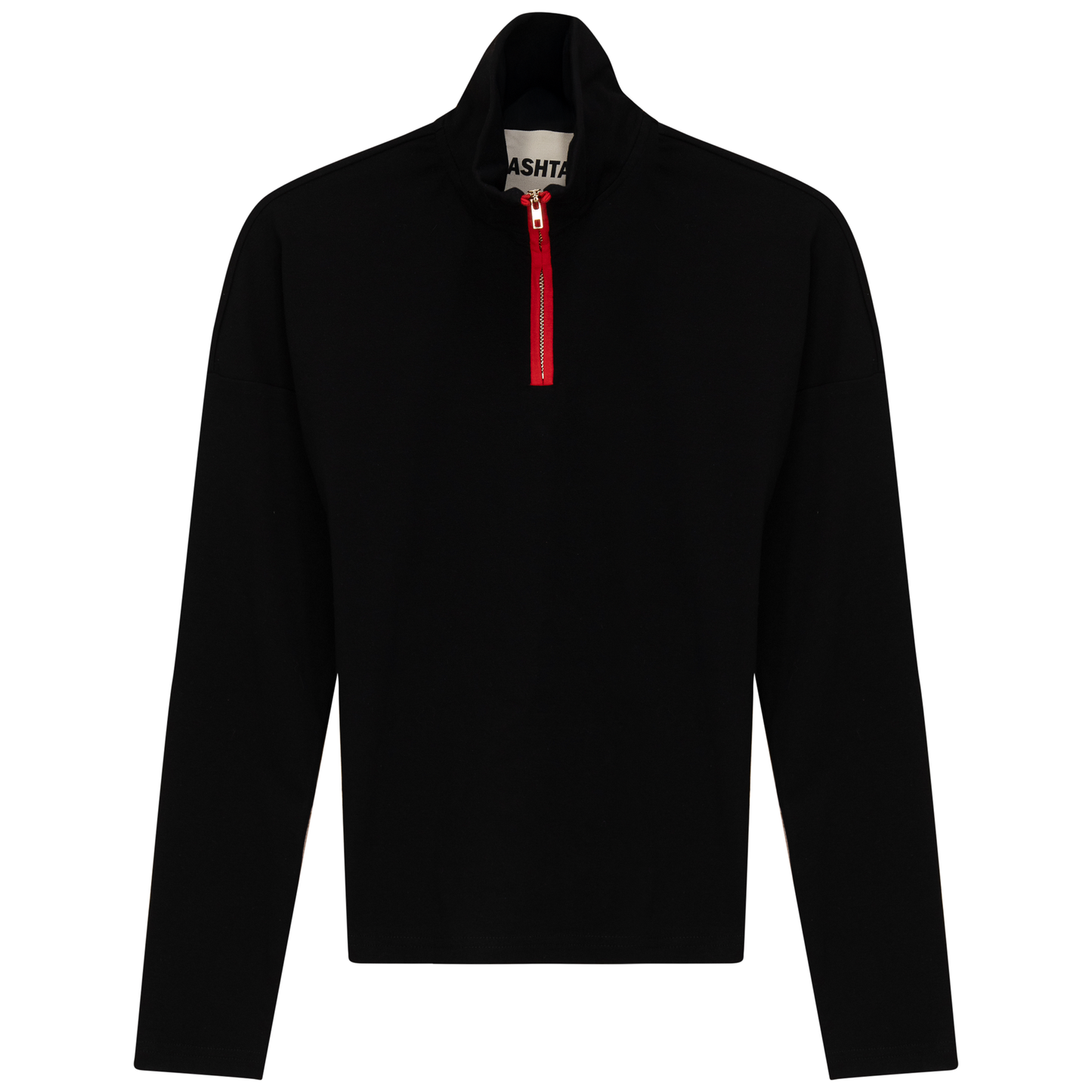 Color Blocked Henley Tee Black