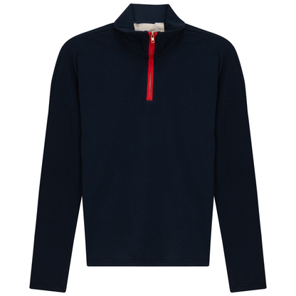 Color Blocked Henley Tee Dark Denim