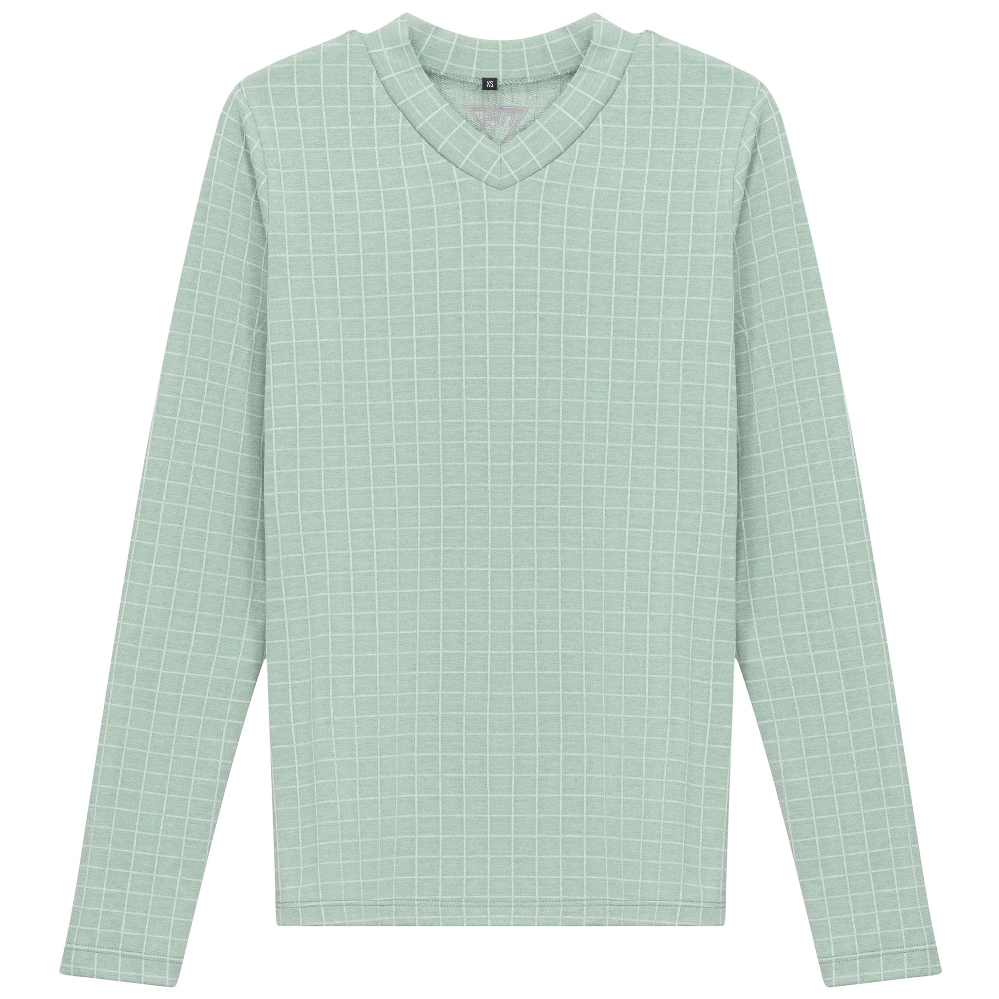 Checkered V Neck Cotton Tee