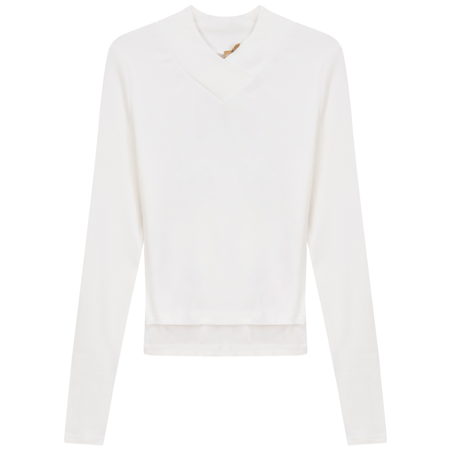 Cropped V Neck Tee White