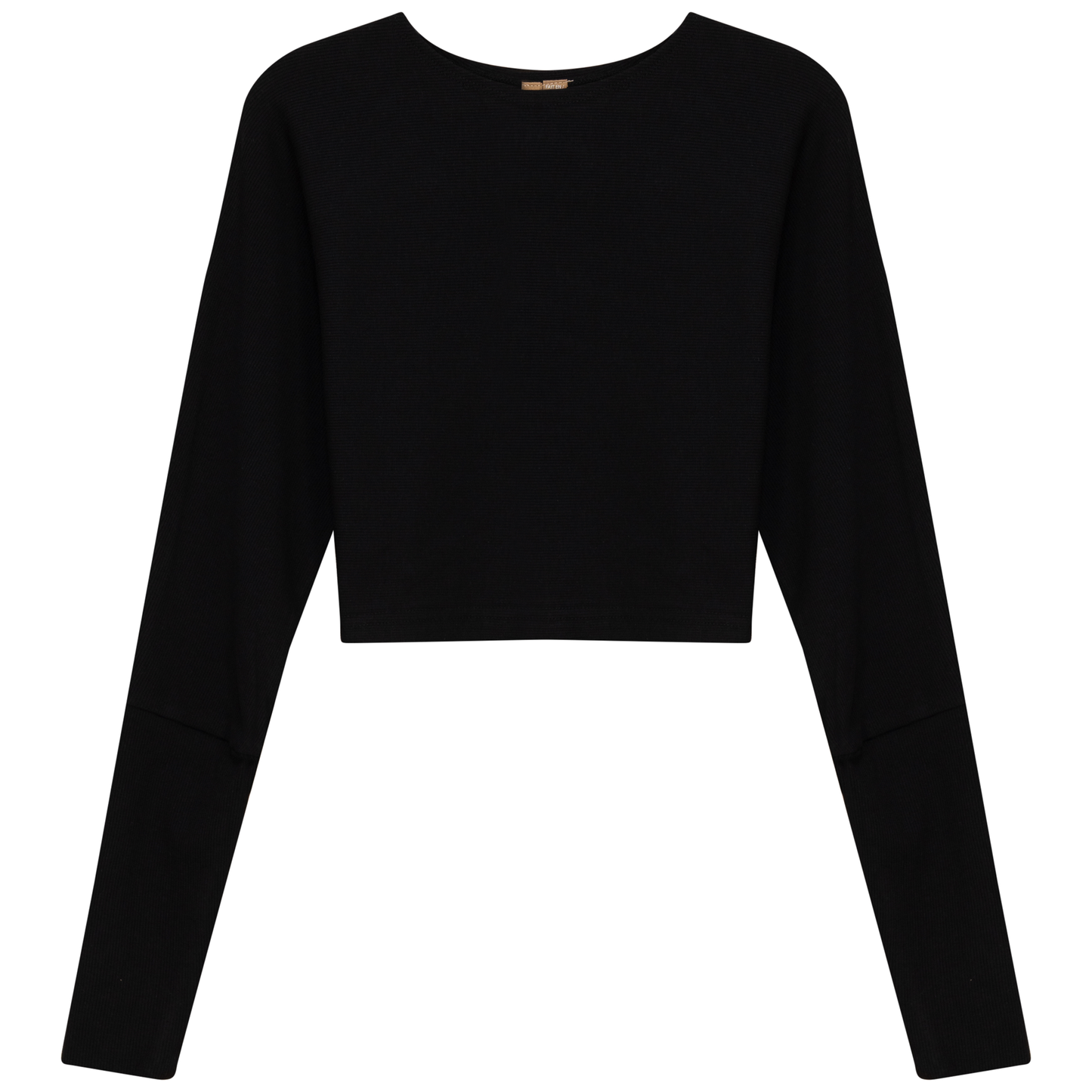 Cropped Ribbed Sweater Black