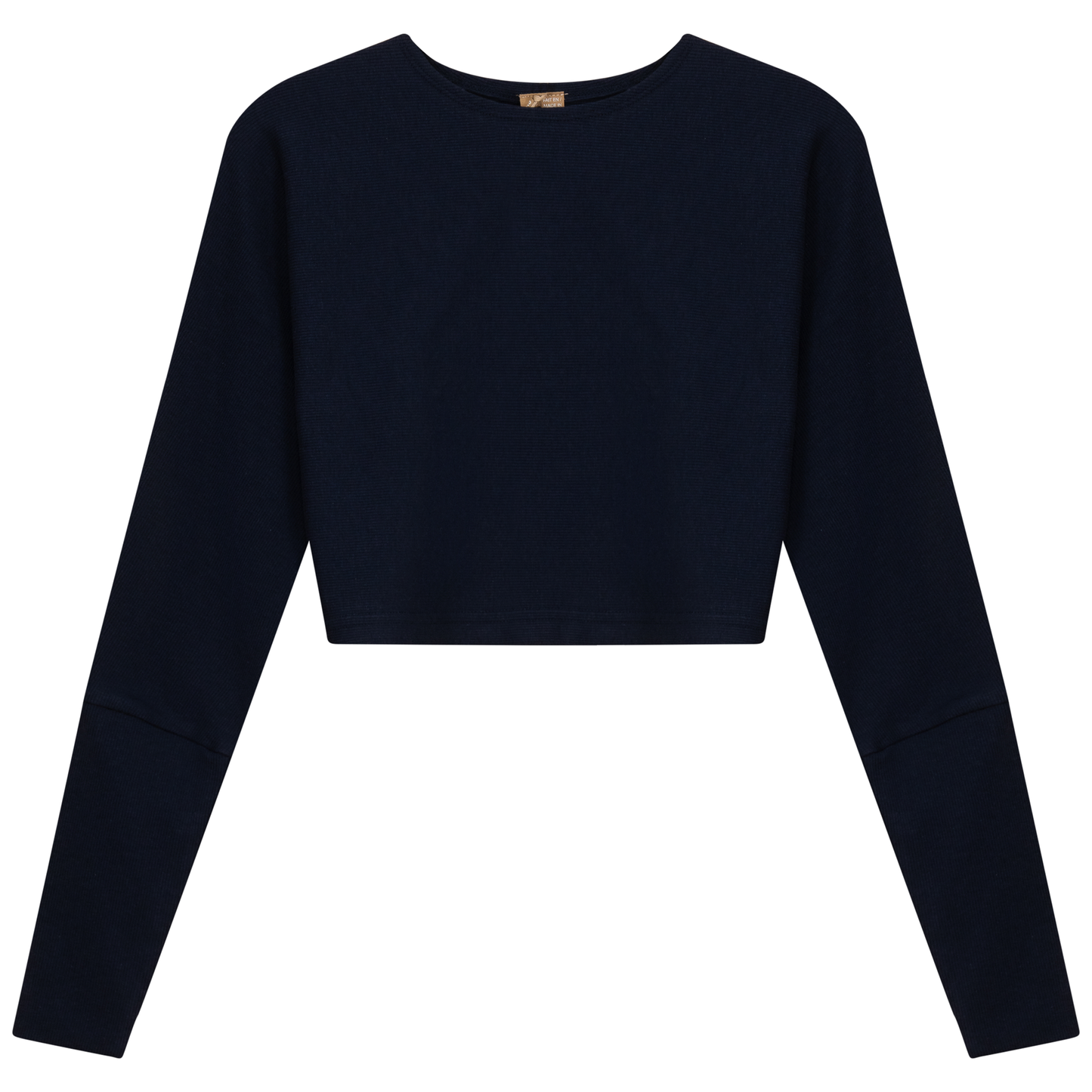 Cropped Ribbed Sweater Dark Navy