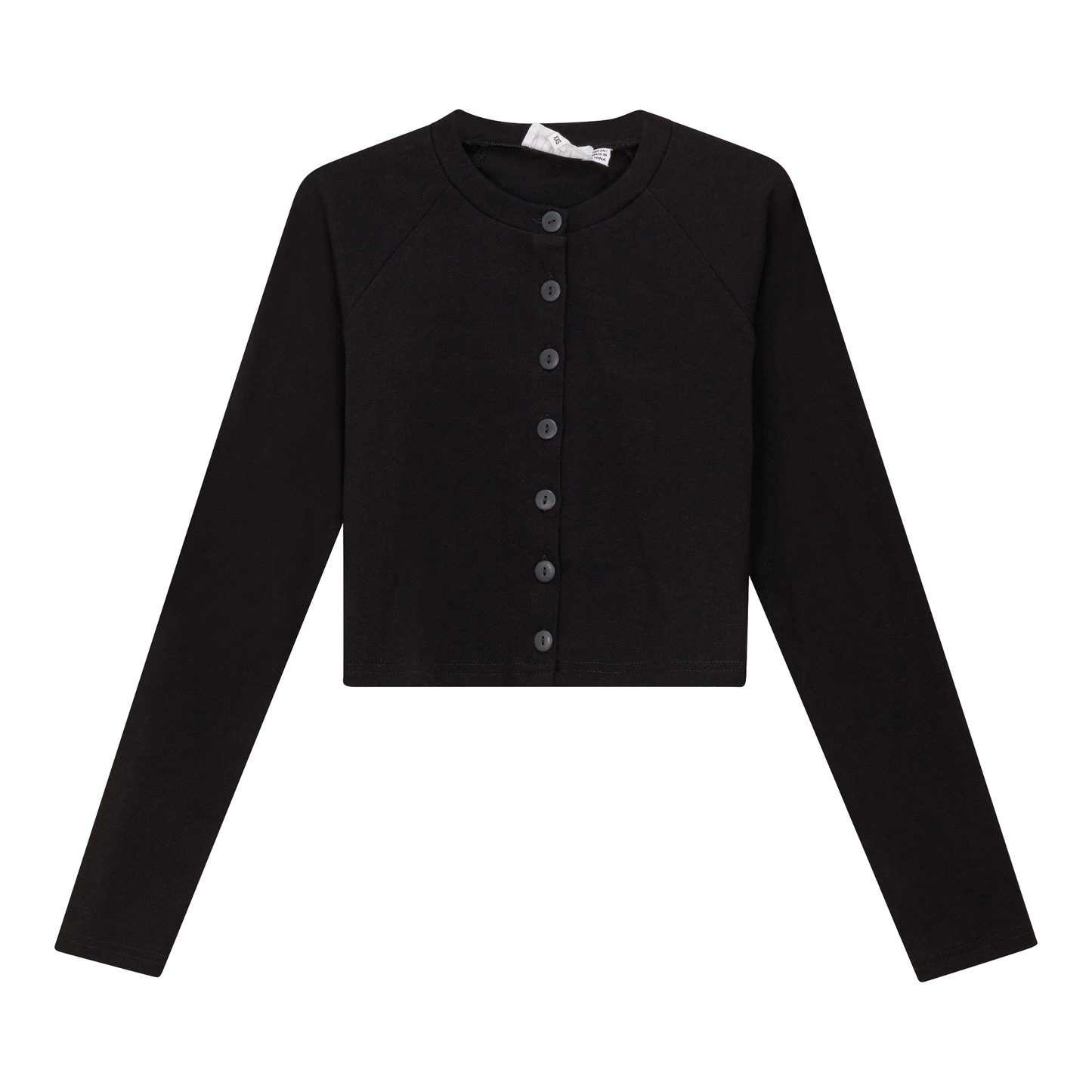 Cotton Cropped Cardigan Black