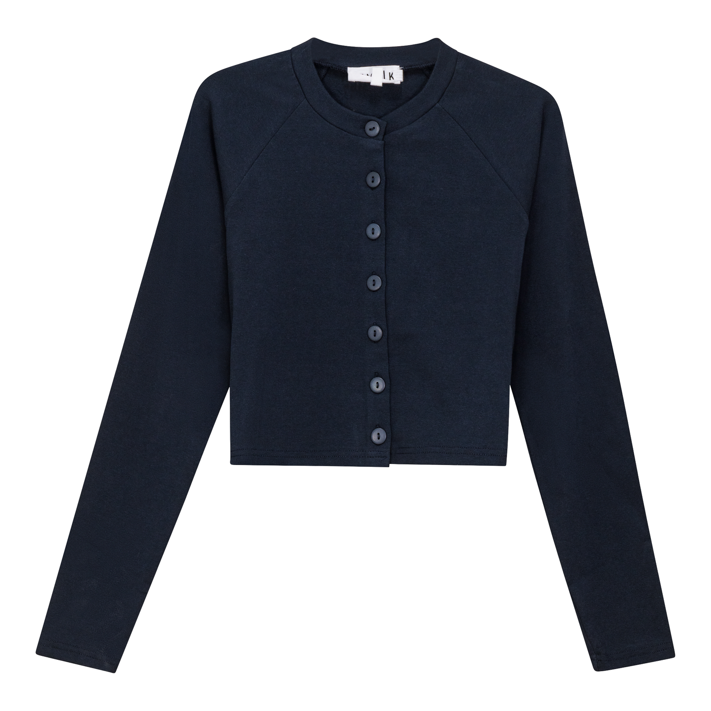 Cotton Cropped Cardigan Dark Denim