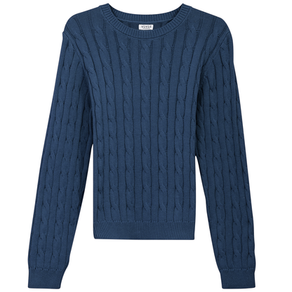 Cable Knit Sweater Dark Denim