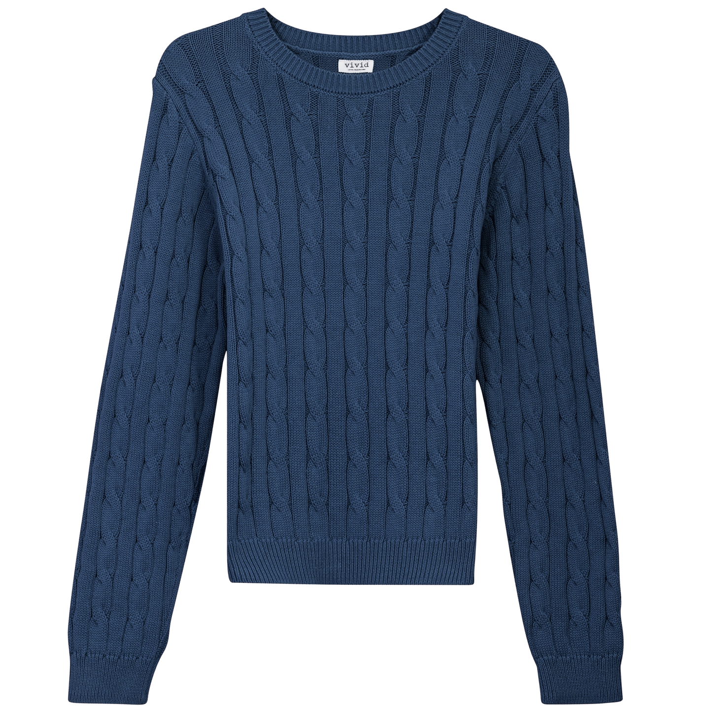 Cable Knit Sweater Dark Denim