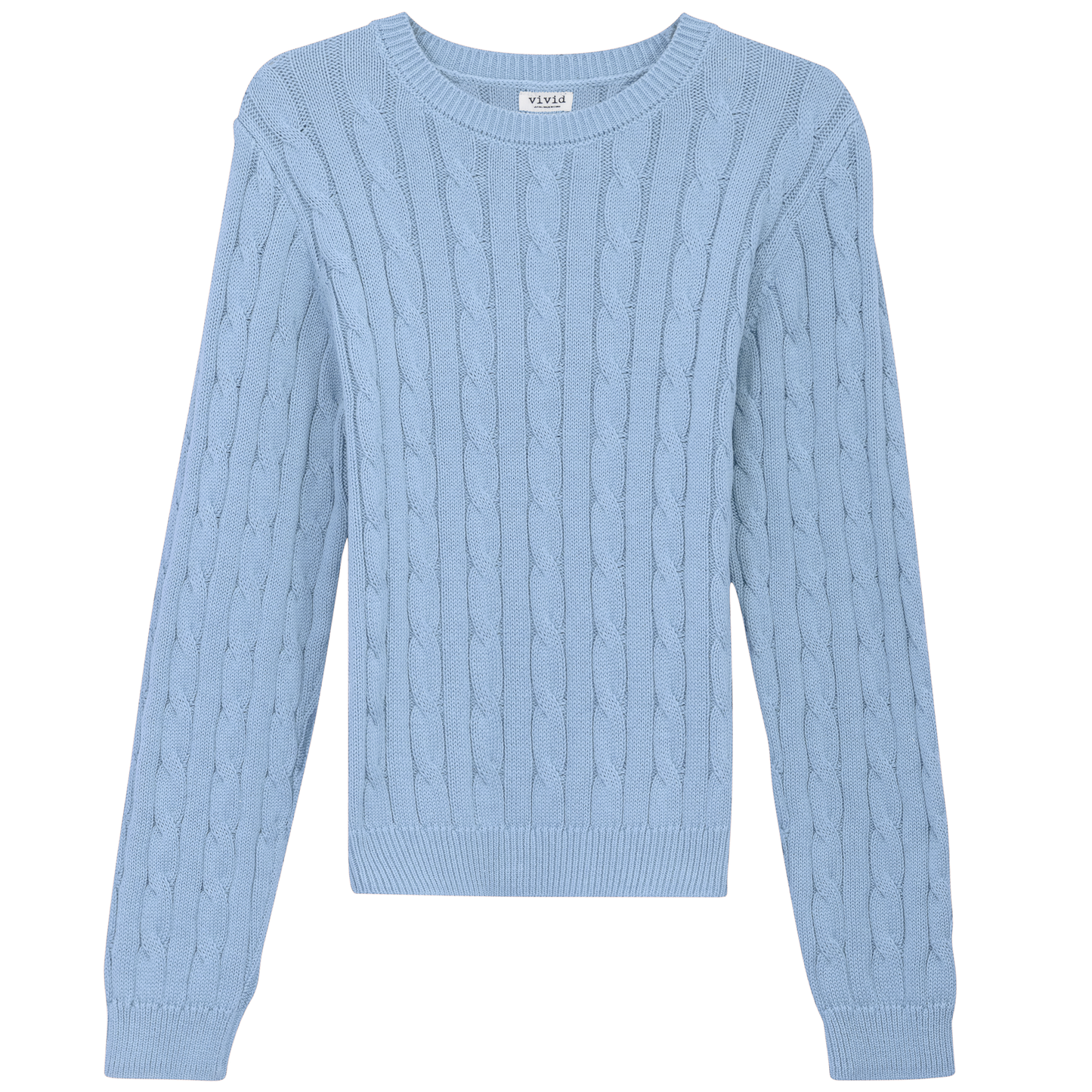 Cable Knit Sweater Light Dusty Blue