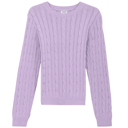 Cable Knit Sweater Light Lilac