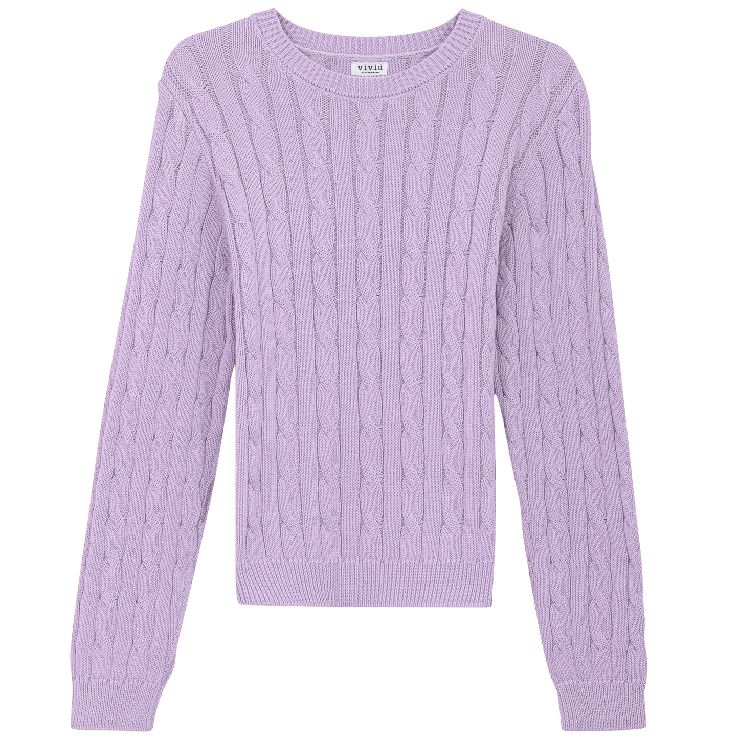 Cable Knit Sweater Light Lilac