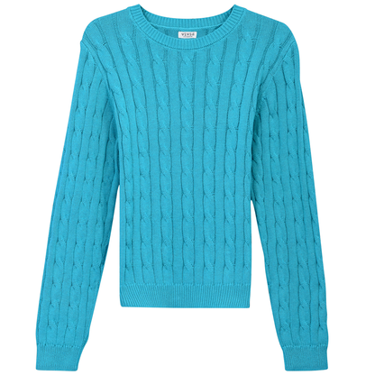 Cable Knit Sweater Malibu Blue