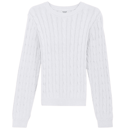 Cable Knit Sweater White