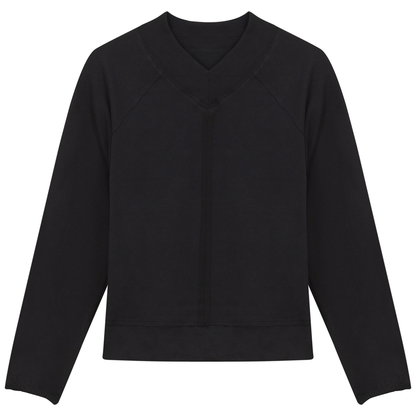 Raw Stitching Sweatshirt Black