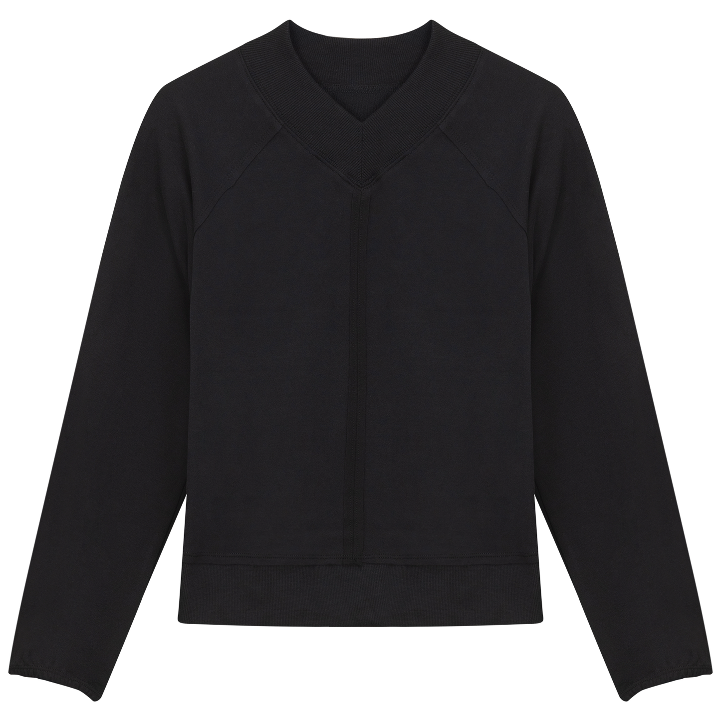 Raw Stitching Sweatshirt Black