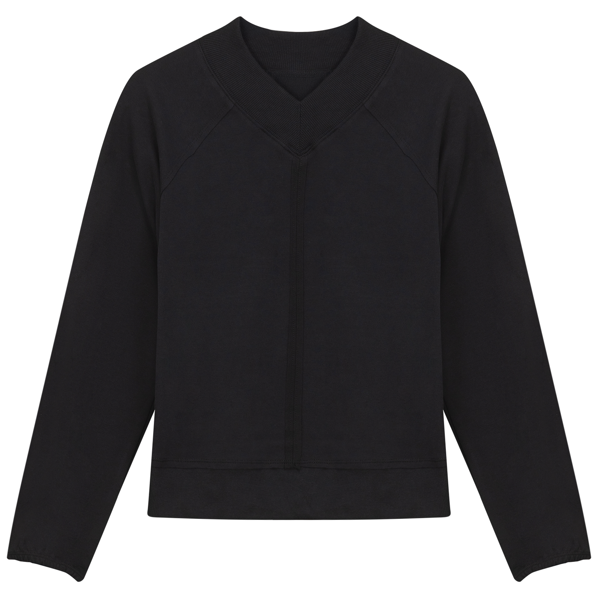 Raw Stitching Sweatshirt Black