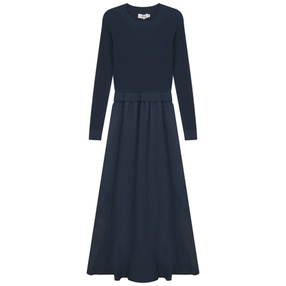 Crochet Cotton Full Dress Navy