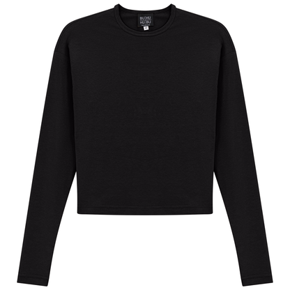 Cropped Off Shoulder Tee Black