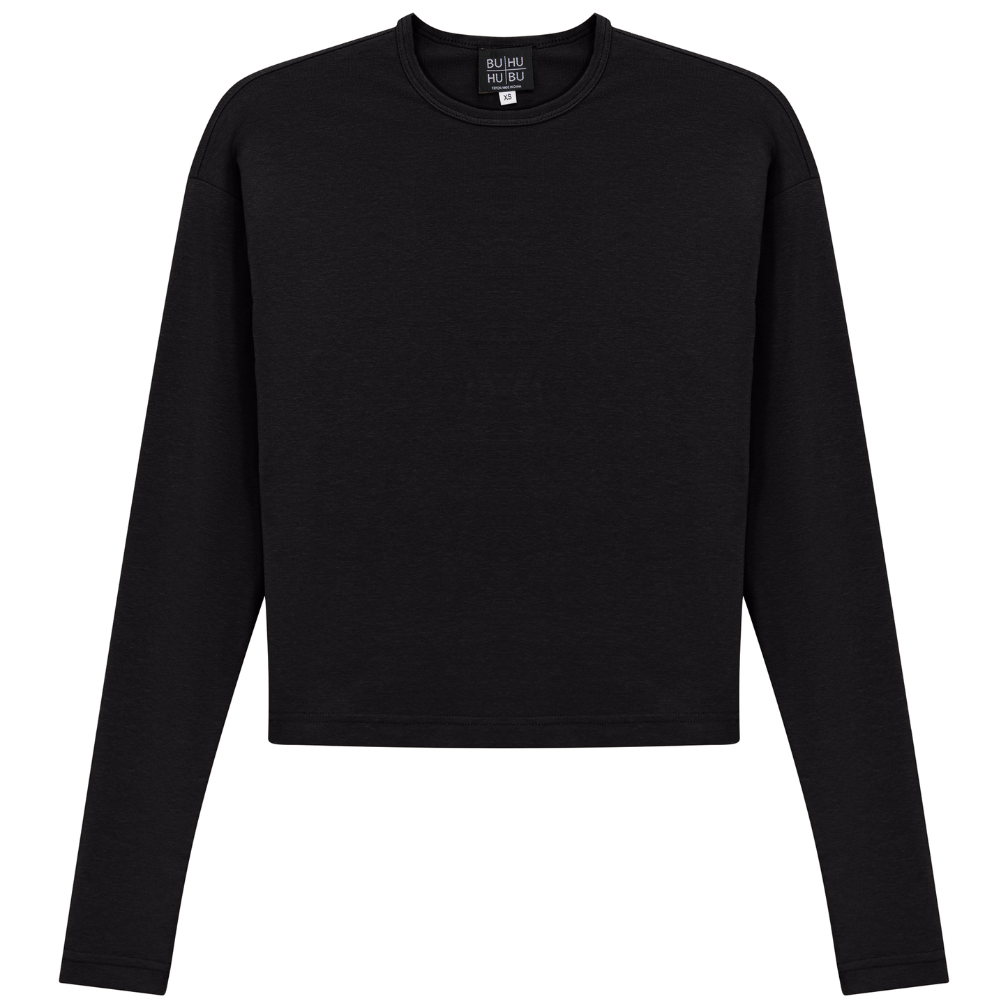 Cropped Off Shoulder Tee Black