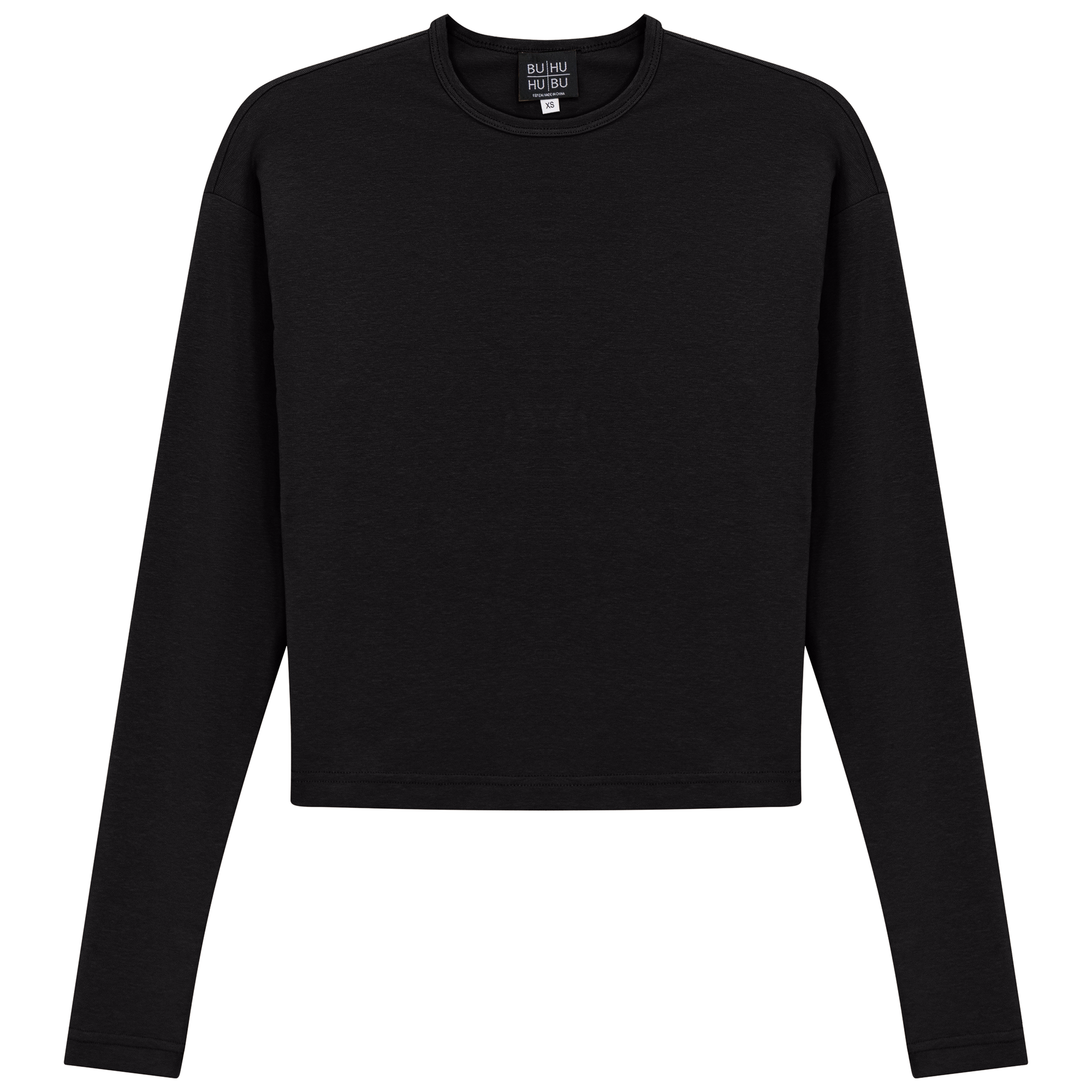 Cropped Off Shoulder Tee Black