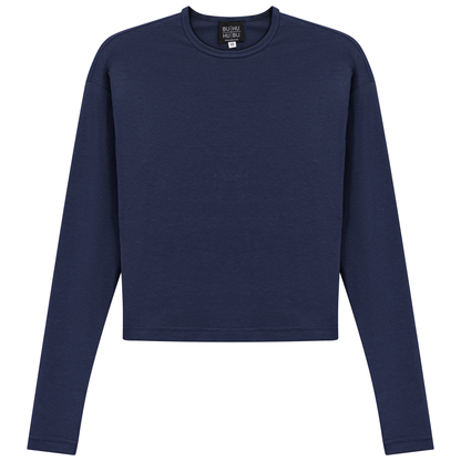 Cropped Off Shoulder Tee Dark Navy