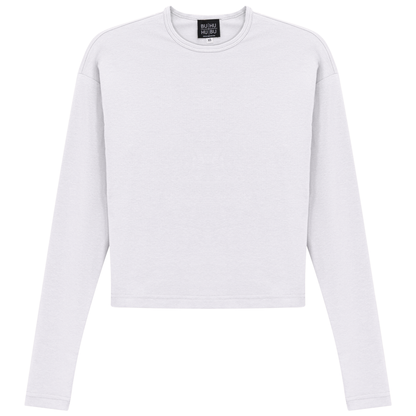 Cropped Off Shoulder Tee White