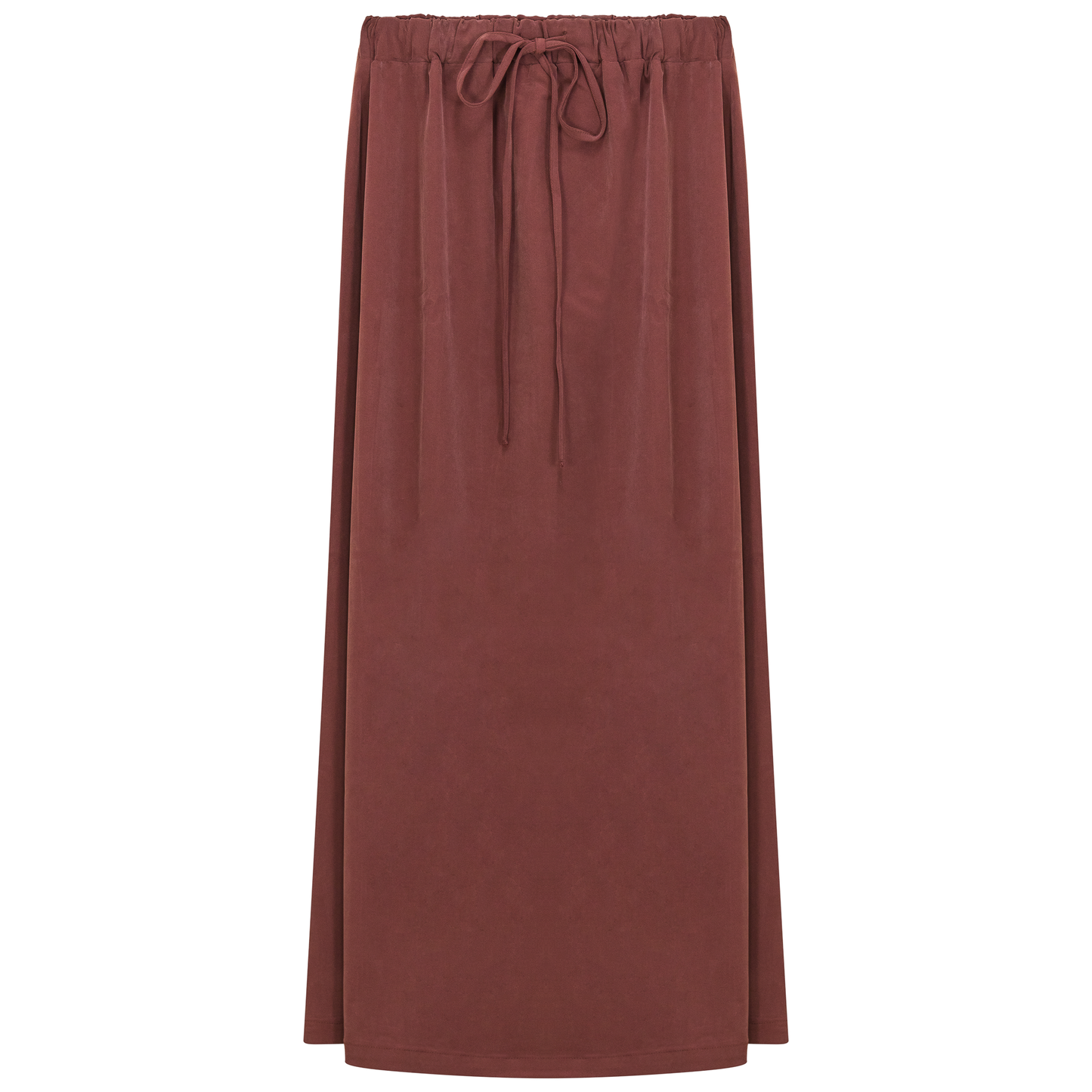 Cotton Midi Drawstring Skirt Champagne