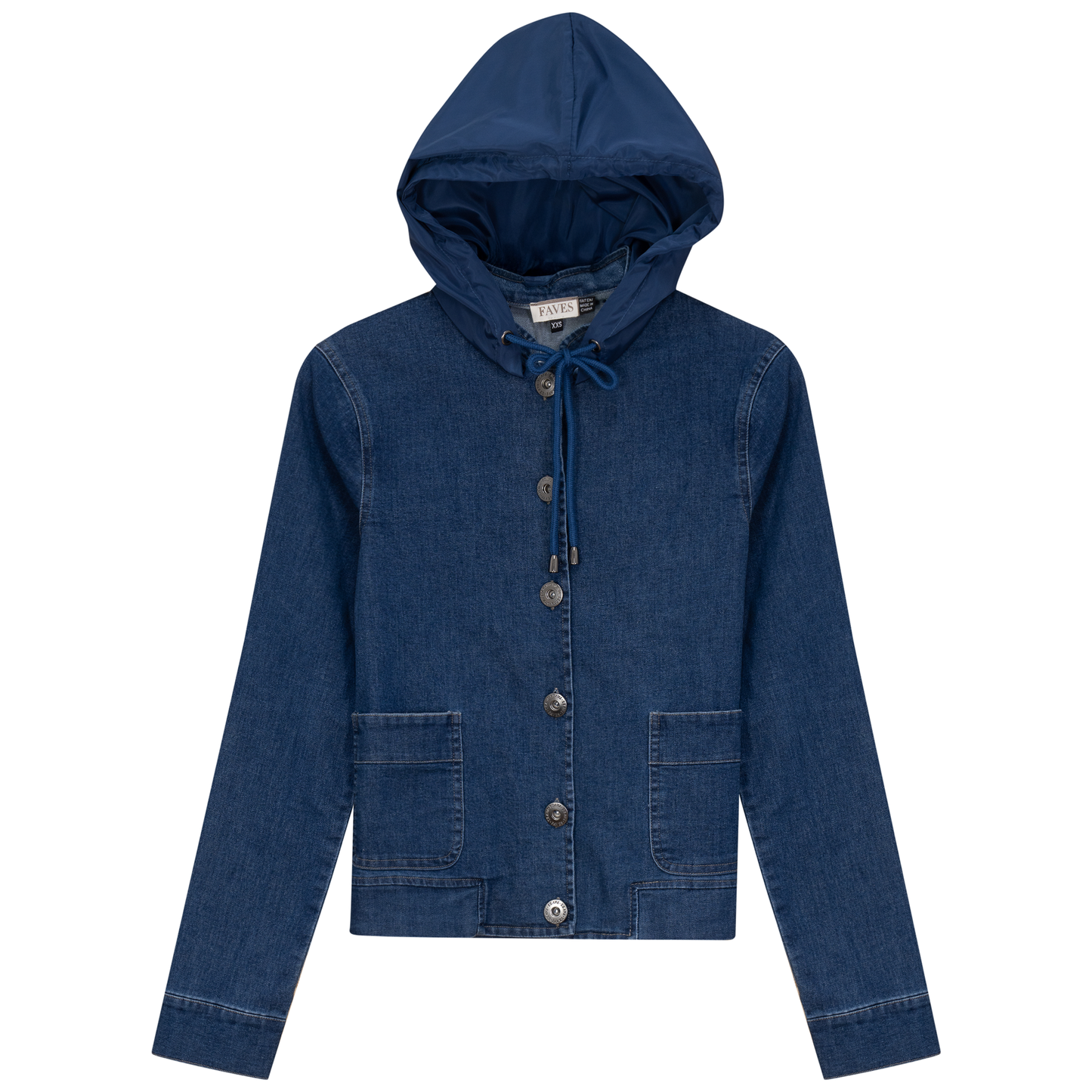 Denim Wash Hoodie Jacket Dark Denim Wash
