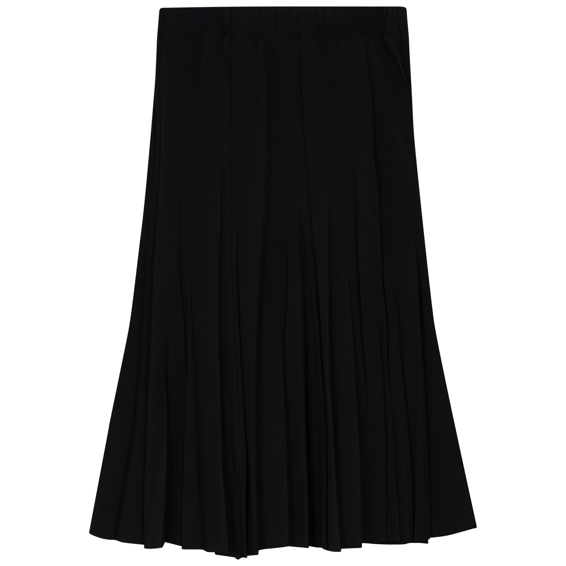 Short Pique Burst Pleated Black