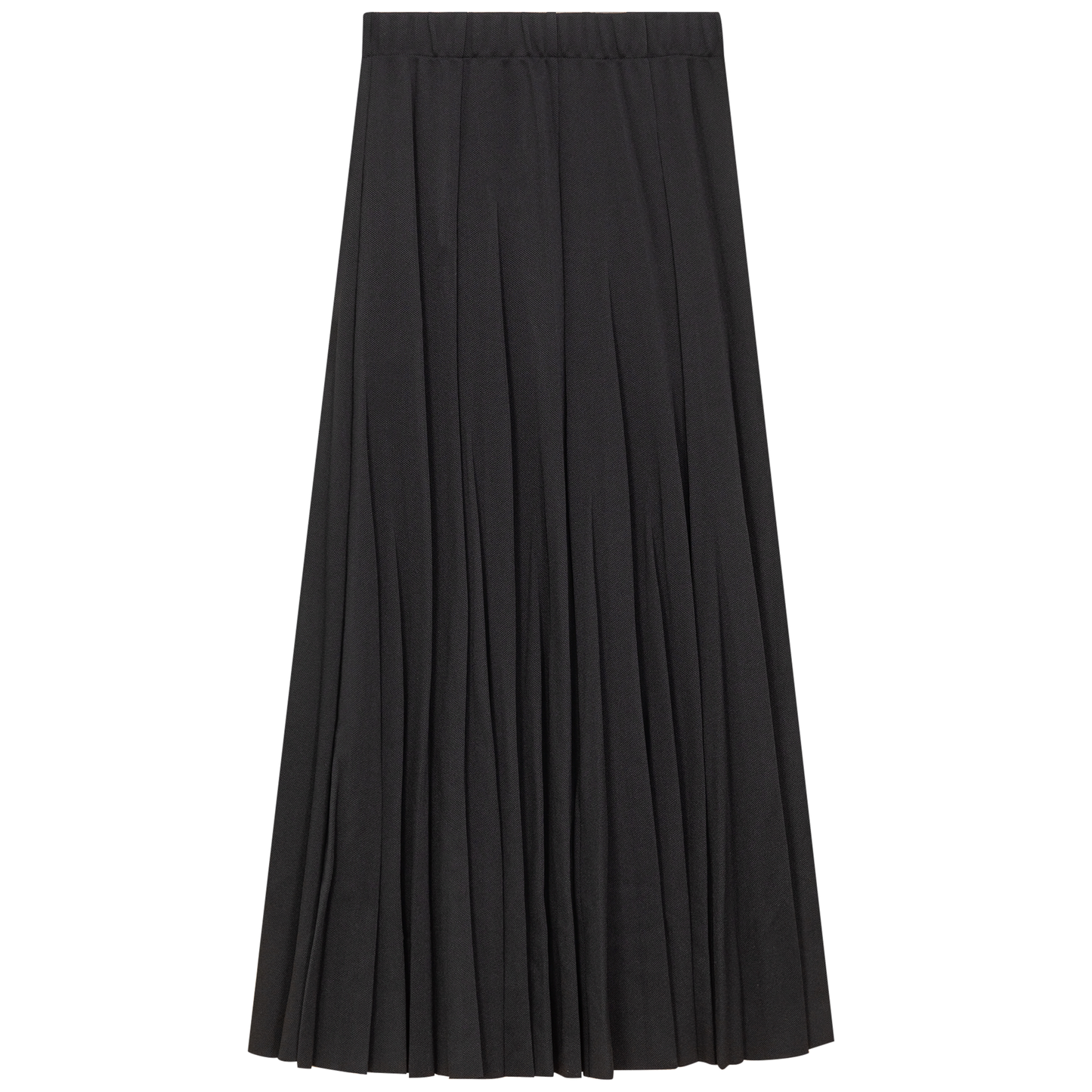 Midi Pique Burst Pleated Skirt Black