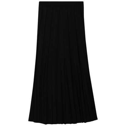 Midi Denim Burst Pleated Skirt Black
