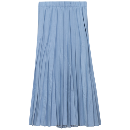 Midi Denim Burst Pleated Skirt Bleach