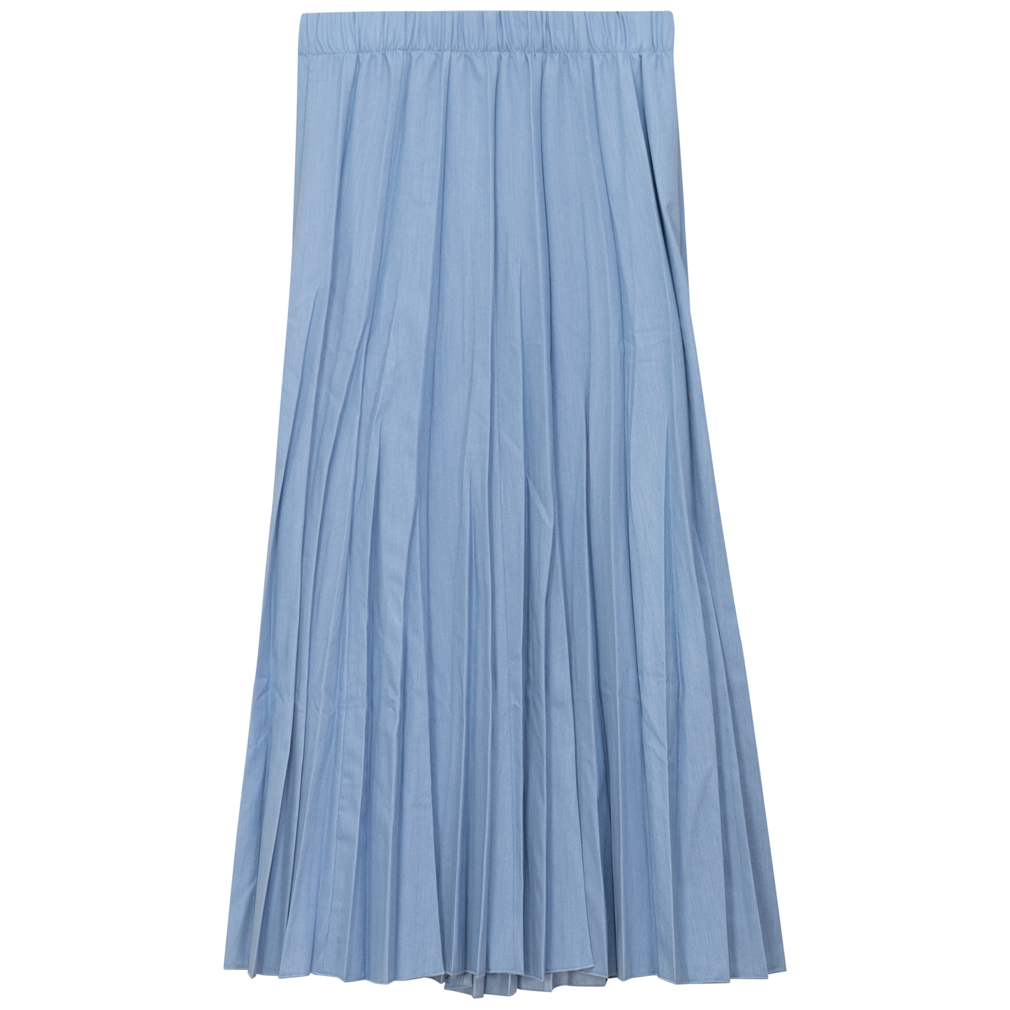 Midi Denim Burst Pleated Skirt Bleach