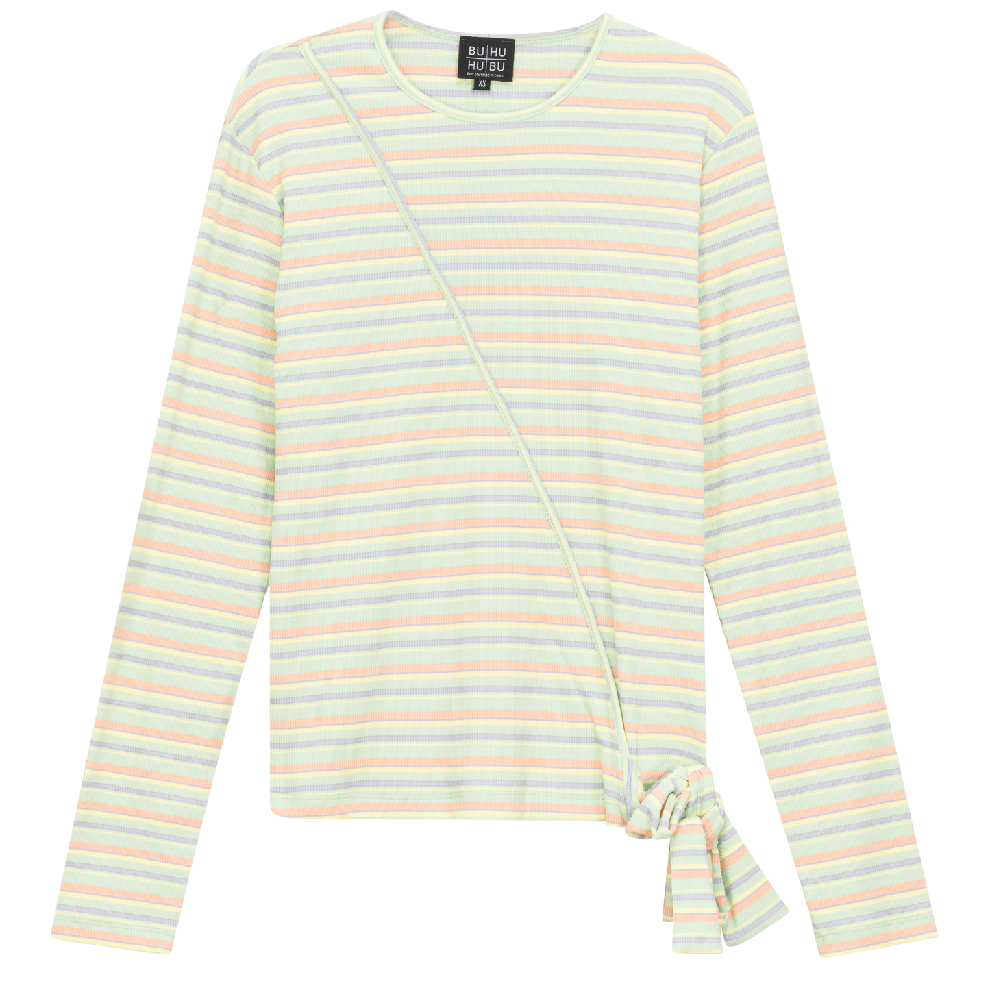 Striped Wrap Tee Mint Coral