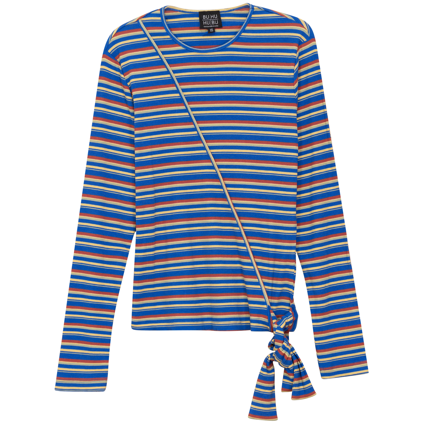 Striped Wrap Tee Sapphire Rust