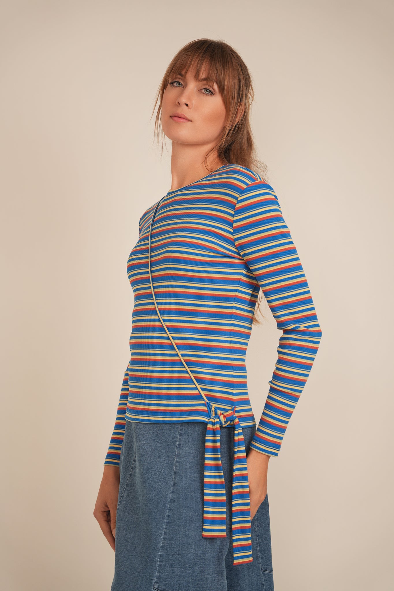 Striped Wrap Tee