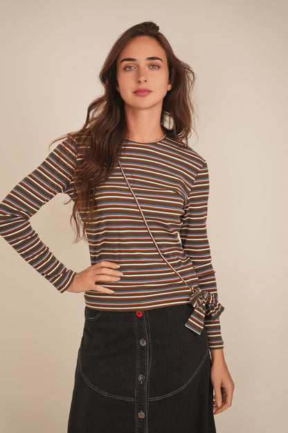Striped Wrap Tee