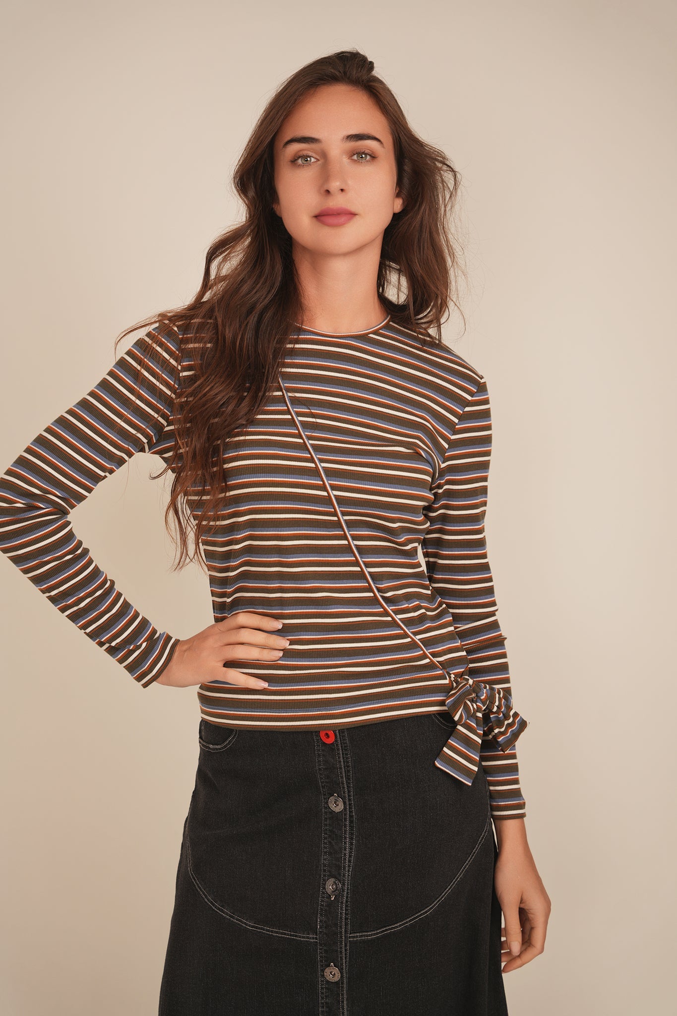 Striped Wrap Tee