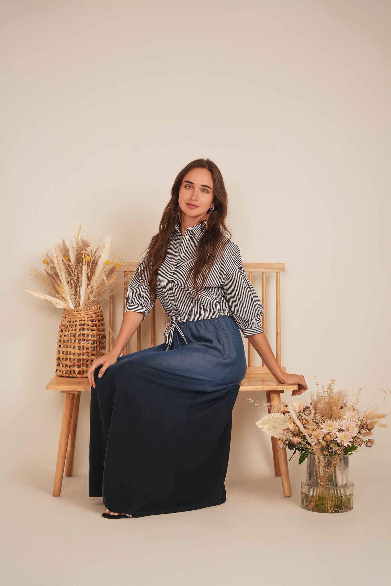 Striped Cropped Bungee Blouse