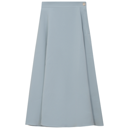 Midi A Line Crepe Skirt Dusty Blue