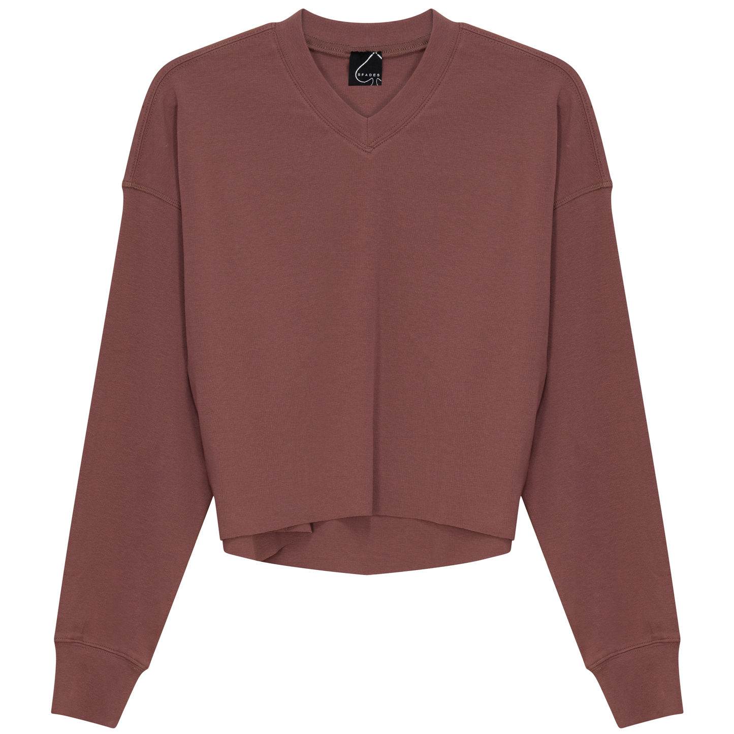 Cropped Cotton V Neck Top Champagne