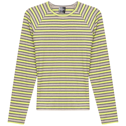 Raglan Sleeve Striped Tee Neon Stone