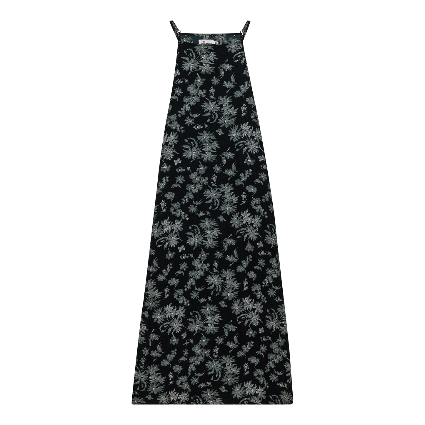 Printed Satin Maxi Jumper Black