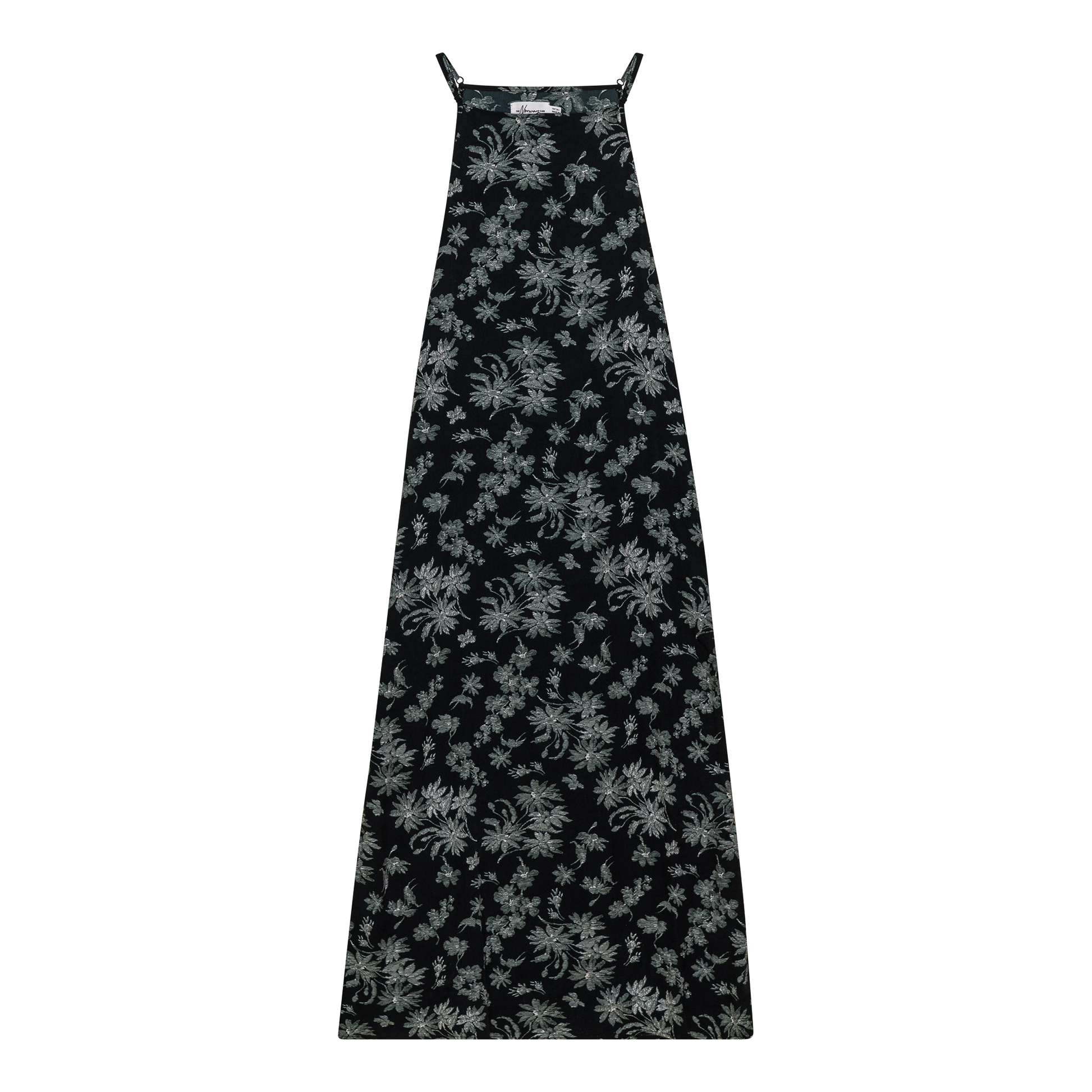 Printed Satin Maxi Jumper Black