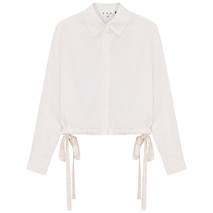 Linen Cropped Top White