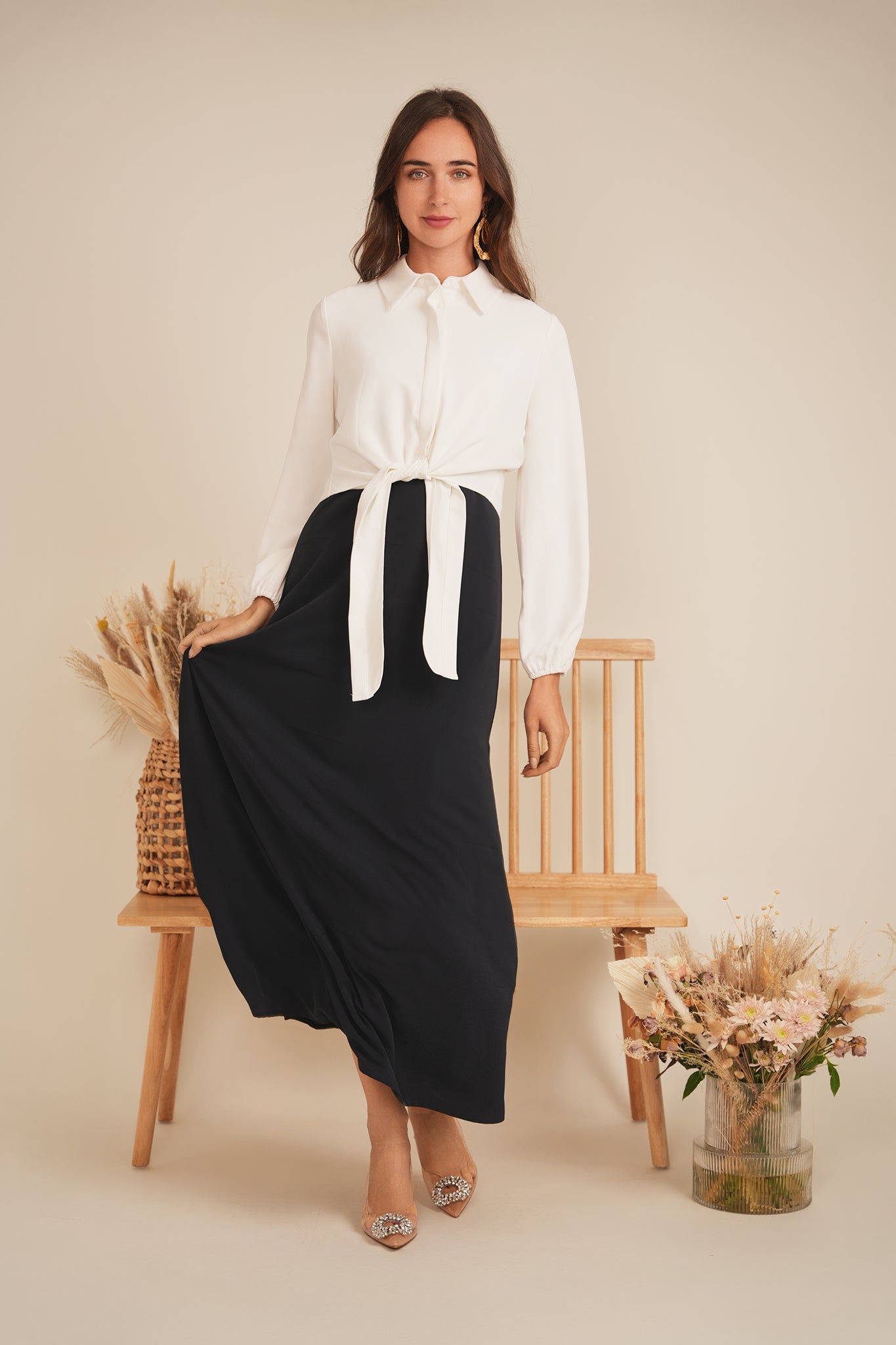 Satin Crepe Maxi Jumper