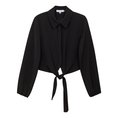 Satin Crepe Shirt Black