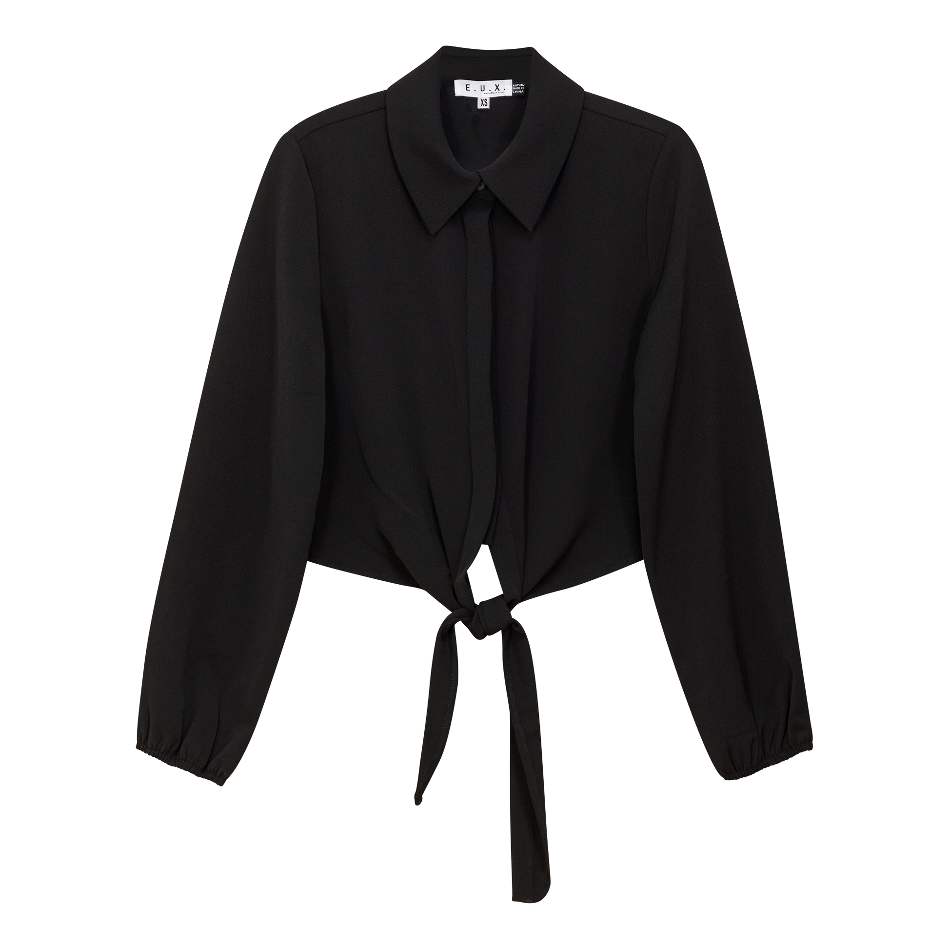 Satin Crepe Shirt Black