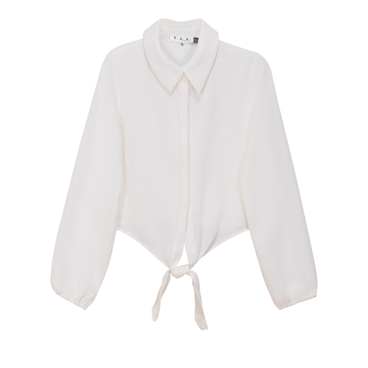 Satin Crepe Shirt White